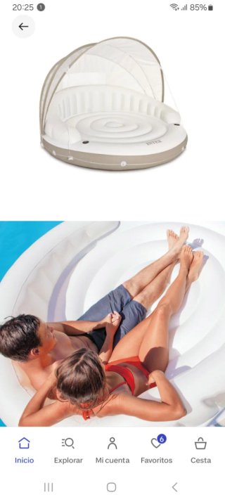 Colchoneta hinchable piscina con toldo