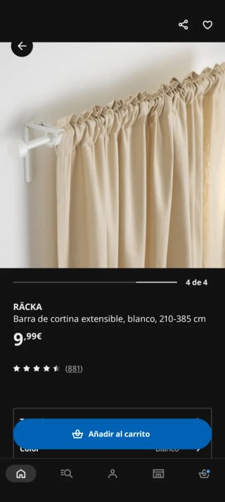 Barra Cortina Ikea Räcka (2 unidades)