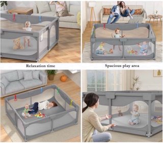 Parque de juegos para bebé gris