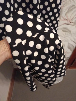 Vestido Flamenca Lunares Negro Blanco