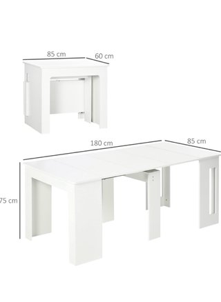 Mesa de comedor extensible blanca