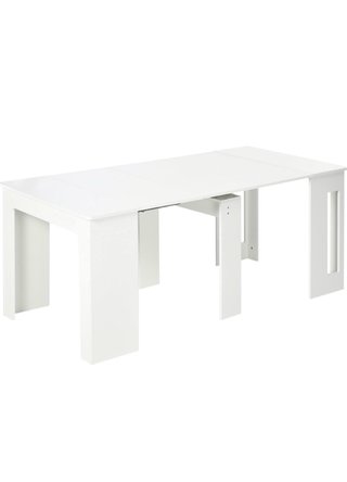 Mesa de comedor extensible blanca
