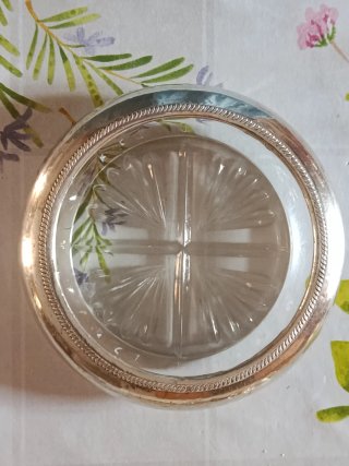 Posacenere/sotto bottiglia argento sterling