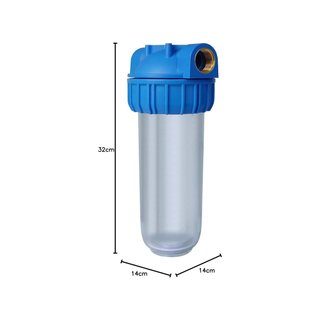 Bbagua filtro agua 10" rosca 1" metal soporte