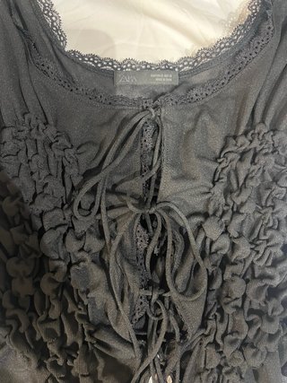 Top Zara Corset Negro estilo Encaje