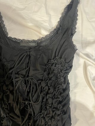 Top Zara Corset Negro estilo Encaje