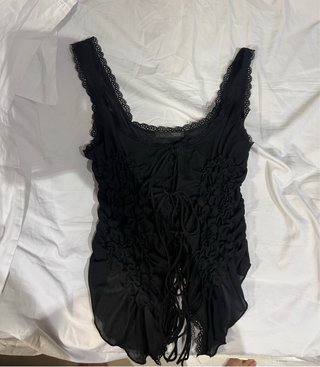 Top Zara Corset Negro estilo Encaje