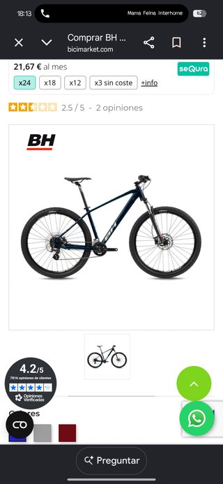 Bicicleta BH sin usar