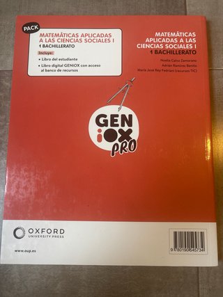 Libro geniox matemáticas aplicadas 1 bachillerato