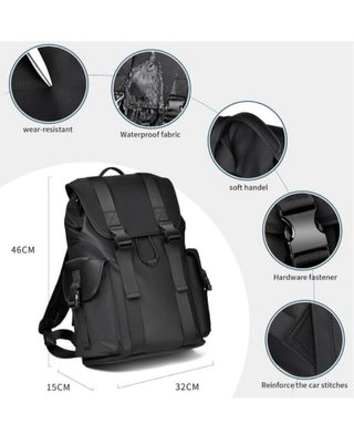 Mochila BJIAX Negra Portátil