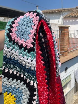 Colcha ganchillo patchwork hecha a mano