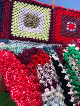 Colcha ganchillo patchwork hecha a mano