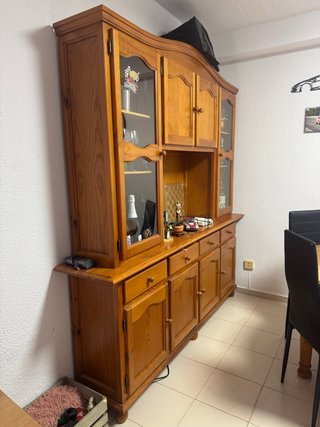 Mueble Comedor Madera y Cristal