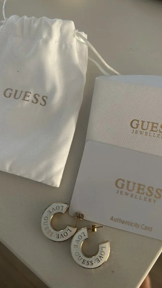 Pendientes Guess Aro Dorados y Blancos