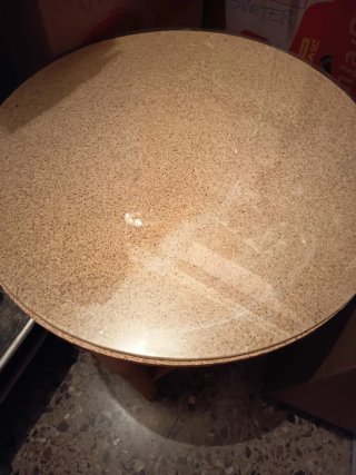 Mesa camilla redonda madera y cristal