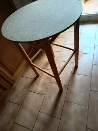 Mesa camilla redonda madera y cristal