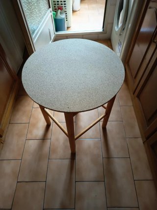 Mesa camilla redonda madera y cristal