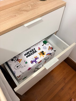 Mesitas de noche madera y blanco