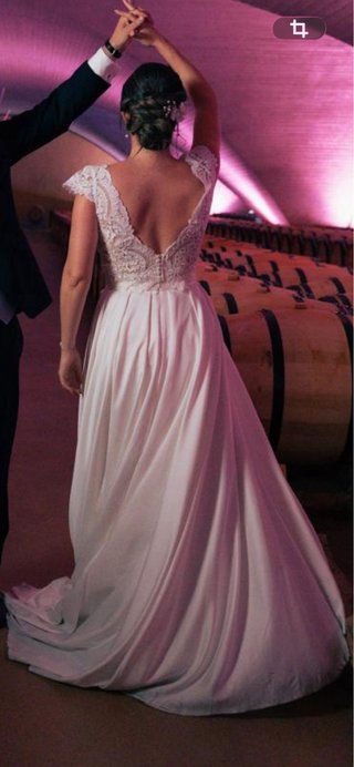 Vestido de Novia Blanco Encaje con bolsillos