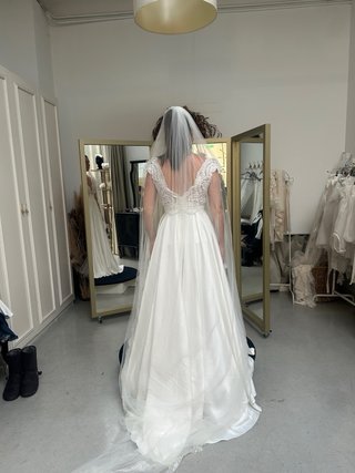 Vestido de Novia Blanco Encaje con bolsillos