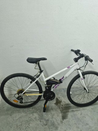 Bicicleta de montaña blanca