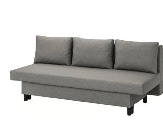Sofá cama gris con almacenaje