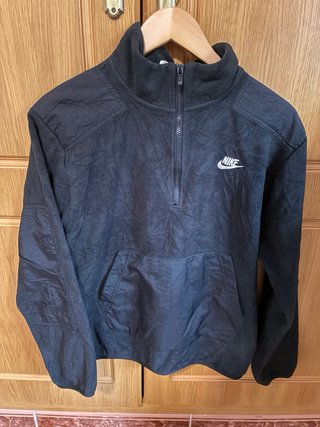 Felpa Nike nera con mezza zip