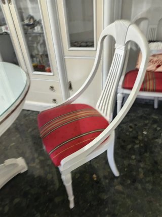 Mesa redonda cristal + 4 sillas