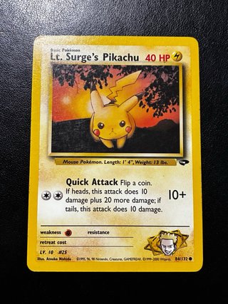 Carte Pokémon Lt. Surge's Pikachu