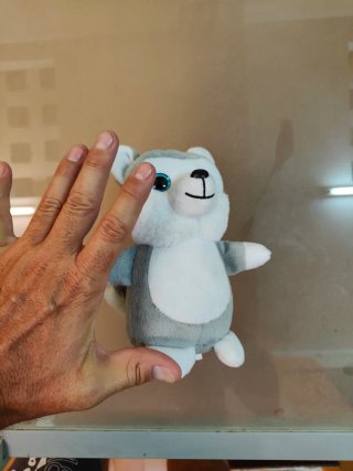 Tre peluche: Pulcino, Tigrotto, Lupetto
