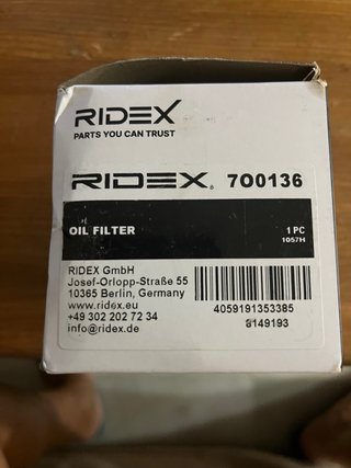 Filtro Aceite motor