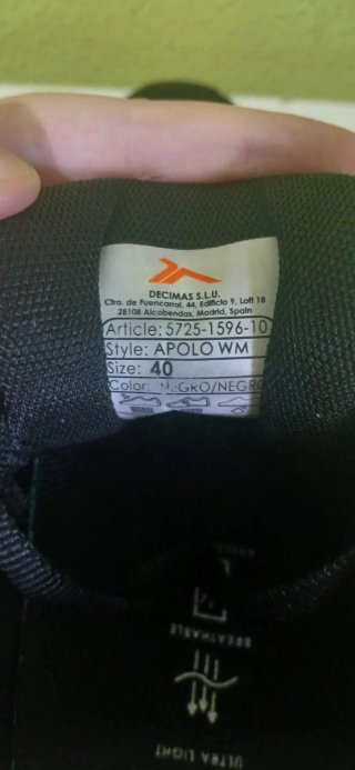 Zapatillas Tenth Apollo WM Negras Talla 40
