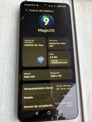 Honor X5c Plus 4GB 128GB Negro