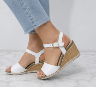 Sandali bianchi con zeppa Lumberjack Taglia 39