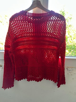 Jersey Zara Rojo Calado