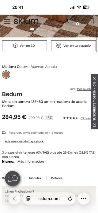 Mesa centro madera natural SKLUM COLOR CLARO!