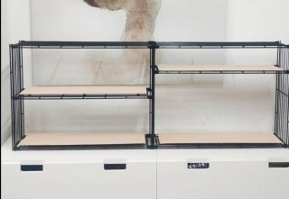 Estantería modular vintage metal y madera