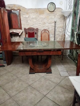 Mesa Comedor Madera y Cristal.Solo venta en person