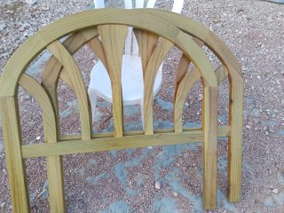 Cabezal de cama de madera verde