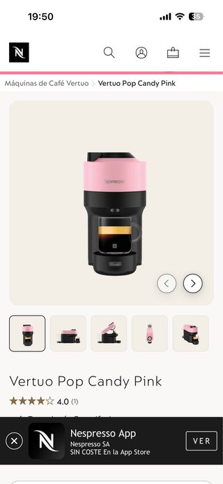 Cafetera Nespresso Vertuo Pop Rosa