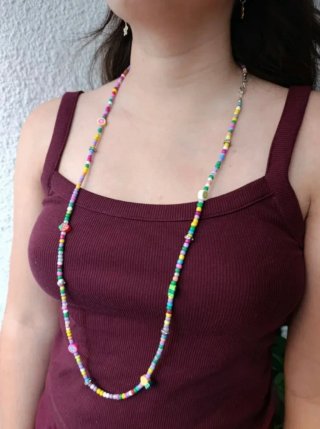 Collar Largo Multicolor / Pulsera 5 Vueltas