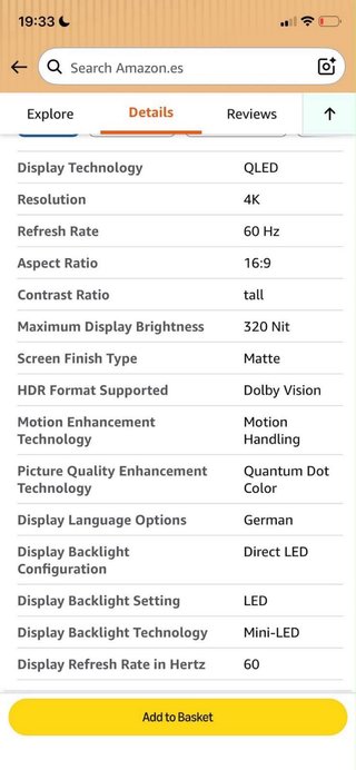 Televisor Hisense 55E7Q Negro
