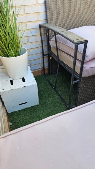 Conjunto terraza mimbre y cristal