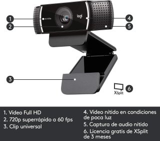 Cámara Web para streaming, Logitech C922 Pro Stream