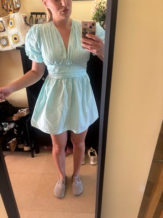 Vestido Zara azul turquesa
