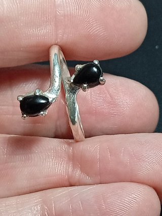 Anillo Plata Ley Ajustable onix