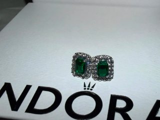 Pendientes Pandora Cuadrados Verdes