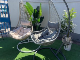Silla Mecedora Colgante con Cesta Gris