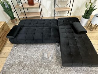 Sofá-cama chaise-longue negro
