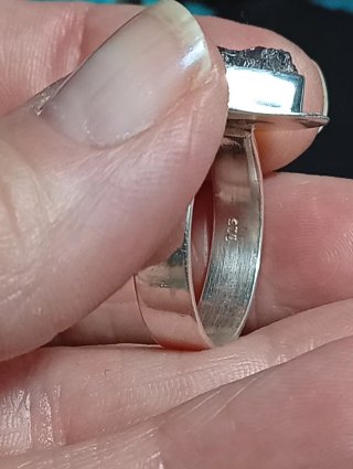 Anillo Plata Ley Piedra amatista en bruto